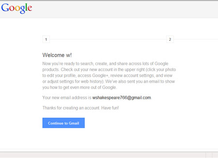 Continue to gmail