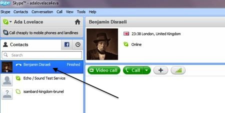 Skype end call