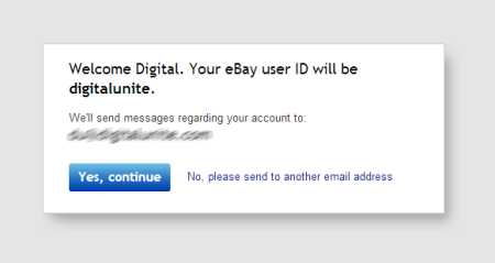 Confirm your eBay user ID