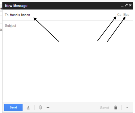 Email Cc and Bcc