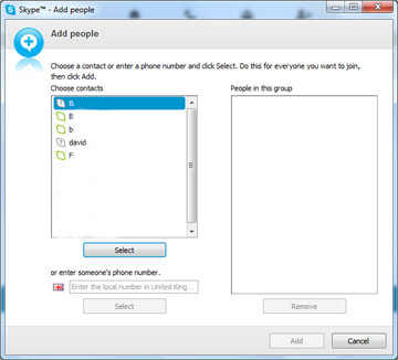 Skype contacts