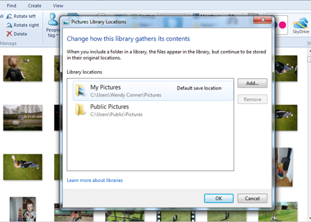 Windows live photo gallery add folder