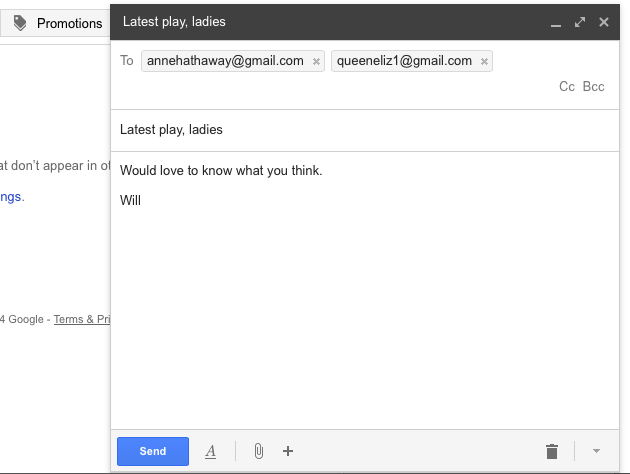 Sending email to multiple people using Gmail