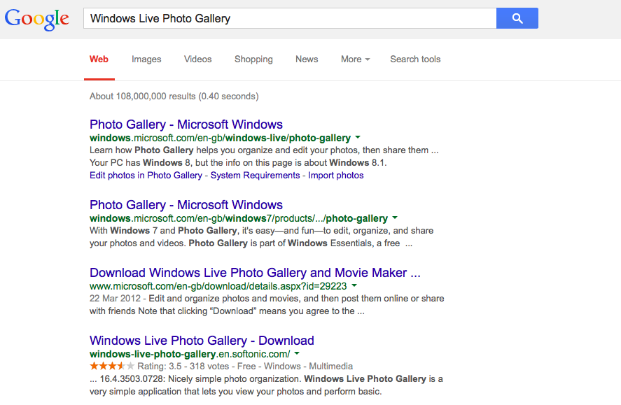 Search results for Windows Live Photo Gallery