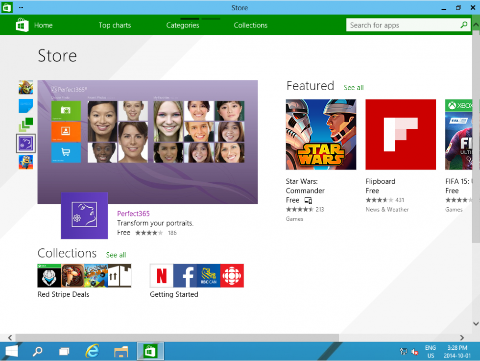 Windows app store screenshot