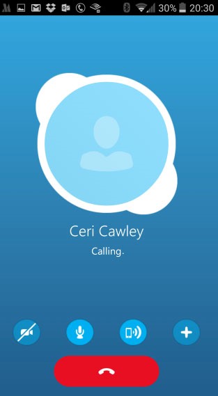 image of calling someone from skype
