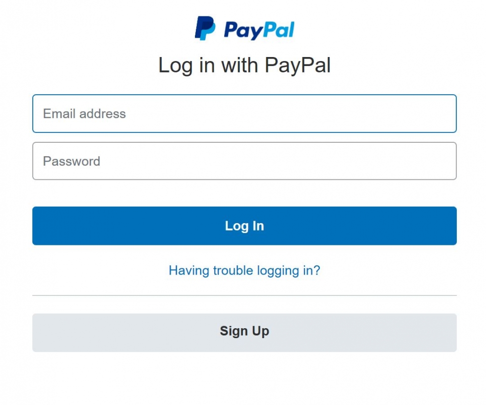 login to paypal to pay through there