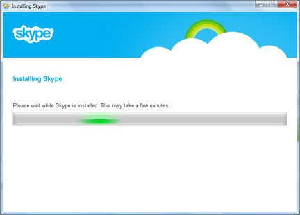 Skype dowloading progress