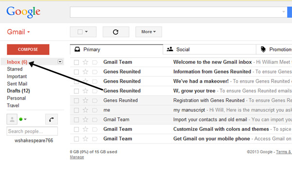 my gmail inbox mail open