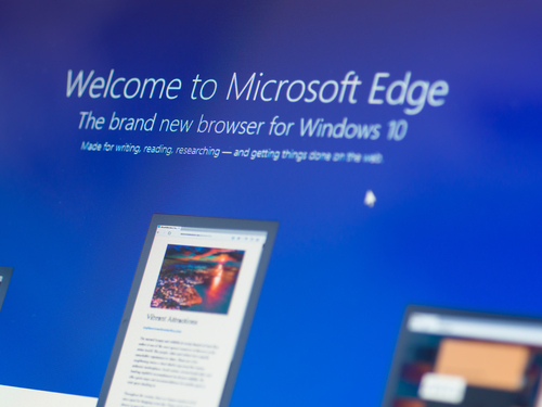 Microsoft Edge welcome message screenshot