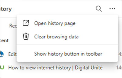 Clear or open browsing history